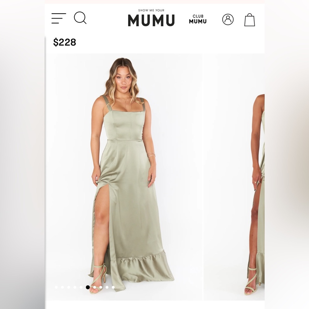 Show me your mumu, Clarissa corset dress, sage green size medium